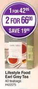 Lifestyle Food Earl Grey Tea 40 Teabags-For 2