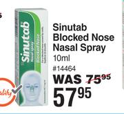 SinuTab Blocked Nose Nasal Spray 10ml 14464
