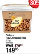 Gaby's Raw Almonds Tub-600g