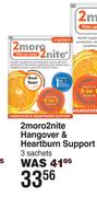 2Moro2nite Hangover & Heartburn Support-3Sachets
