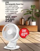 Dquip USB Rechargeable Desk Fan