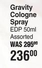 Gravity Cologne Spray EDP Assorted-50ml
