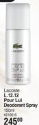Lacoste L.12.12 Pour Lui Deodorant Spray-150ml