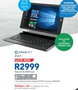 Click X10 2-In-1-On A 2GB Data Price Plan