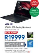 Asus ROG GL552 Gaming Notebook With Windows 10