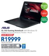 Asus GL 552 Gaming Notebook With Windows 10