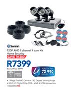 Swann 720p AHD 8 Channel 4 Cam Kit Home Security