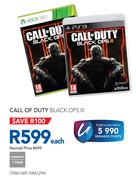 Xbox 360 Call Of Duty Black OPS 111-Each