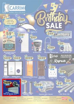 K Carrim Builders Mecca : 57th Birthday Sale (12 October - 6 December 2021), page 1