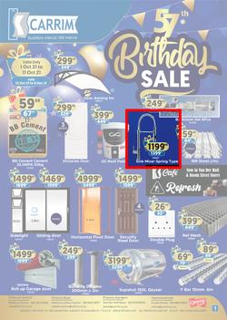 K Carrim Builders Mecca : 57th Birthday Sale (12 October - 6 December 2021), page 1