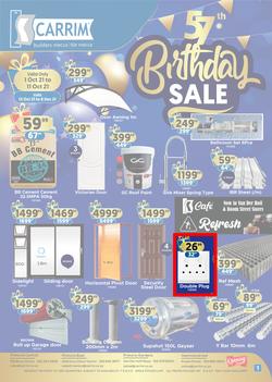 K Carrim Builders Mecca : 57th Birthday Sale (12 October - 6 December 2021), page 1