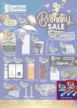 K Carrim Builders Mecca : 57th Birthday Sale (12 October - 6 December 2021), page 1