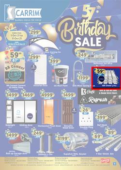 K Carrim Builders Mecca : 57th Birthday Sale (12 October - 6 December 2021), page 1