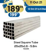 Steel Square Tube-25 x 25 x 1.6-5.8m