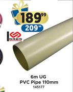 6m UG PVC Pipe 110mm