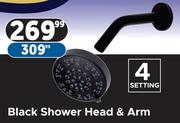 Black Shower Head And Arm