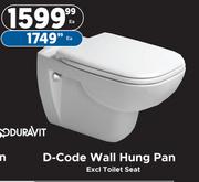 Duravit D-Code Wall Hung Pan Excl Toilet Seat