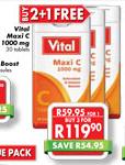 Vital Maxi C 1000mg-30 Tablets-Each