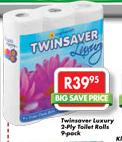 Twinsaver Luxury 2-Ply White Toilet Tissue-9's Per Pack