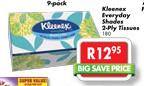 Kleemax Everyday Shades 2-Ply Tissues-180 Per Pack