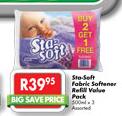 Sta-Soft Fabric Softener Refill Value Pack-3x500ml Packs