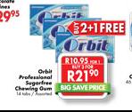 Orbit Professional Sugarfree Chewing Gum Assorted-3x14 Pillets Pack