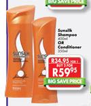 Sunsilk Shampoo-2x400ml Or Conditioner-2x350ml Each