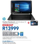 HP Pavilion Notebook With Windows 10