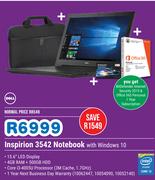 Dell Inspirion 3542 Notebook With Windows 10