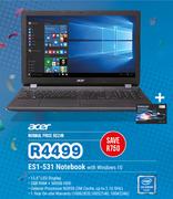 Acer ES1-531 Notebook With Windows 10