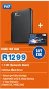 WD 1.5TB Elements Black External Hard Drive