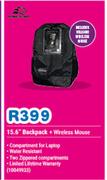 Kingsons 15.6" Backpack + Volcano Wireless Mouse