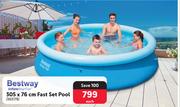 Bestway 305 x 76cm Fast Set Pool-Each