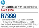 HP 15 Notebook With 1TB Hard Drive