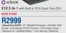Click X10 2 In 1 With Built In 3G And Quad Core CPU