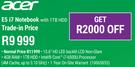 Acer E5 i7 Notebook With 1TB HDD
