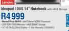 Lenovo Ideapad 100S 14" Notebook With 64GB Storage