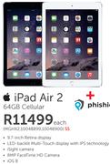 Apple iPad Air 2 64GB Cellular-Each