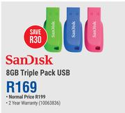 Sandisk 8GB Triple Pack USB