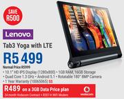 Lenovo Tab3 Yoga With LTE+ R207-H WiFi Modem-On A 3GB Data Price Plan