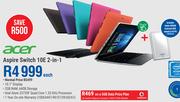 Acer Aspire Switch 10E 2-In-1+ R207-H WiFi Modem-On A 5GB Data Price Plan