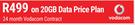 Vodacom Mobile WiFi R207-On 20GB Data price Plan