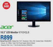 Acer 18.5" LED Monitor K192HQLB
