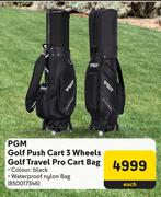 PGM Golf Push Cart 3 Wheels Golf Travel Pro Cart Bag-Eac