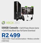 Xbox 360 500GB Console + Call Of Duty Ghosts Game + Call Of Duty Black Ops Full Game Download