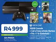 XBox One 500GB Console + Call Of Duty Infinite Warfare + Fifa 17 Or Battlefield 1