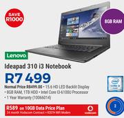 Lenovo Ideapad 310 i3 Notebook+ R207H WiFi Modem-On 10GB Data Price Plan