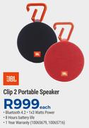 JBL Clip 2 Portable Speaker-Each