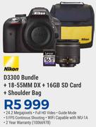 Nikon D3300 Bundle+ 18-55mm DX+ 16GB SD Card+ Shoulder Bag