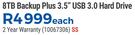 8TB Backup Plus 3.5” USB 3.0 Hard Drive